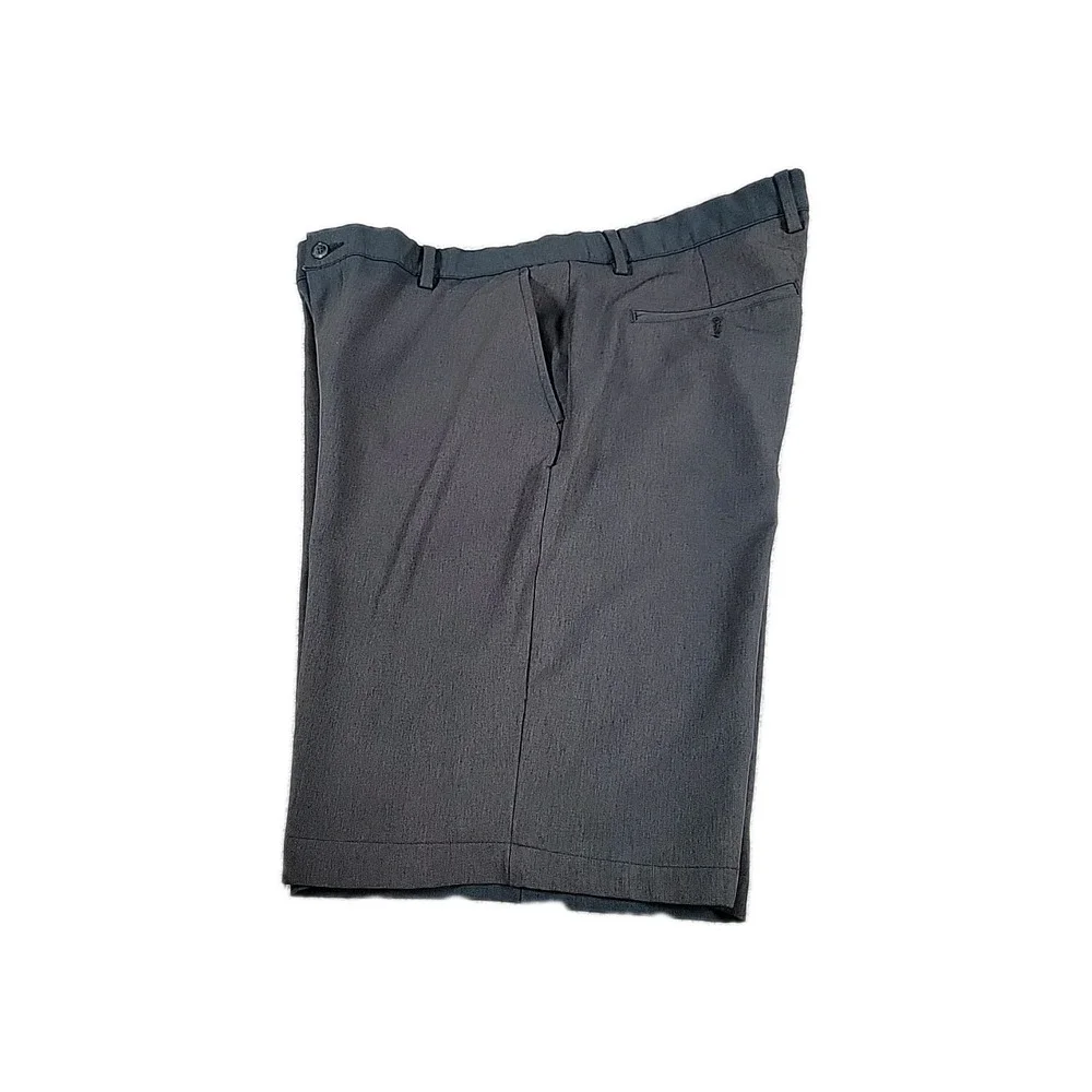 Greg Norman Men's Golf Shorts Black‎ Brown Flat Front Size 38 Casual